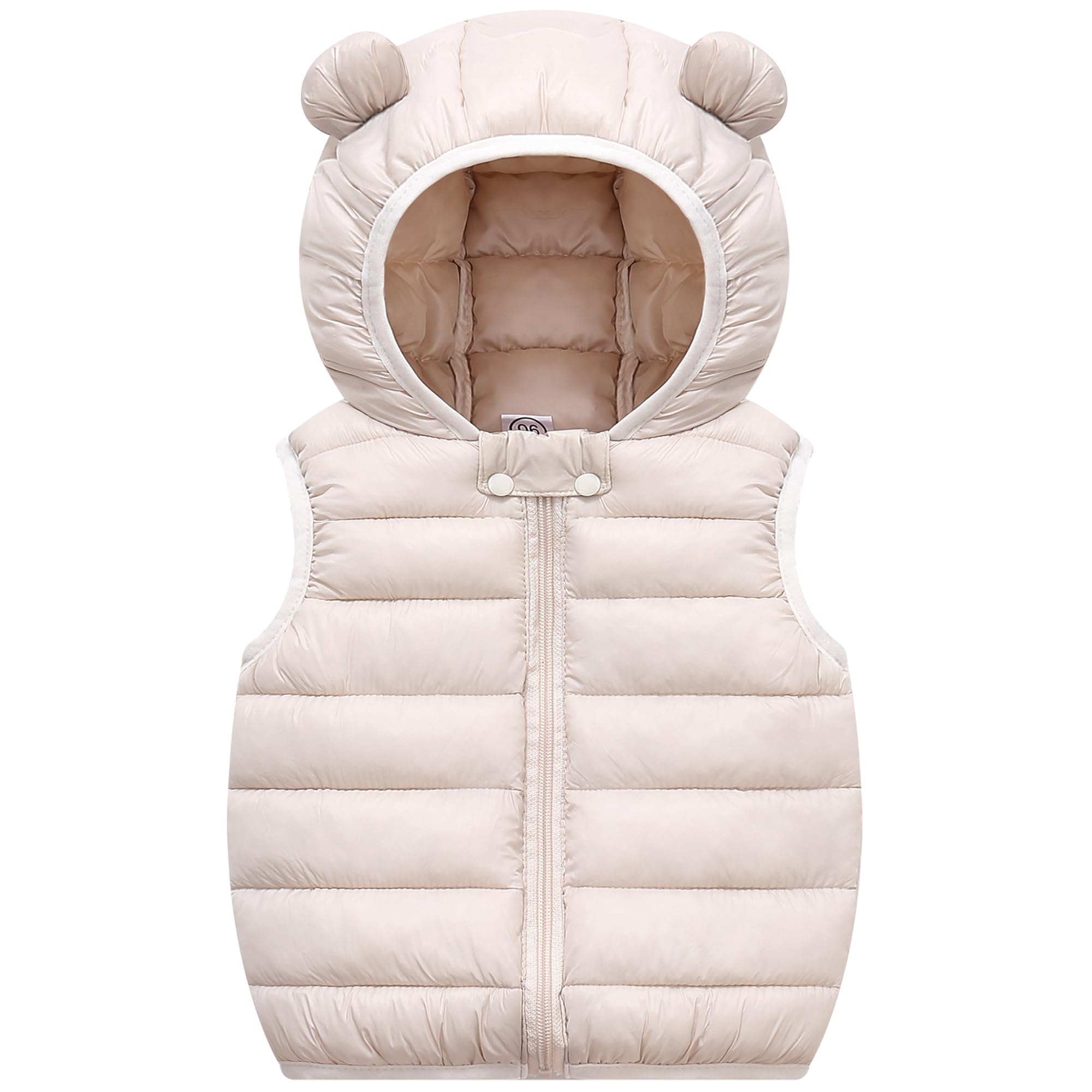 AIWUHE Baby Boys Girls Hooded Puffer Vest Winter Lightweight Sleeveless Bear Ears Zipper Up Jacket Down Vest Coat Vests Kids