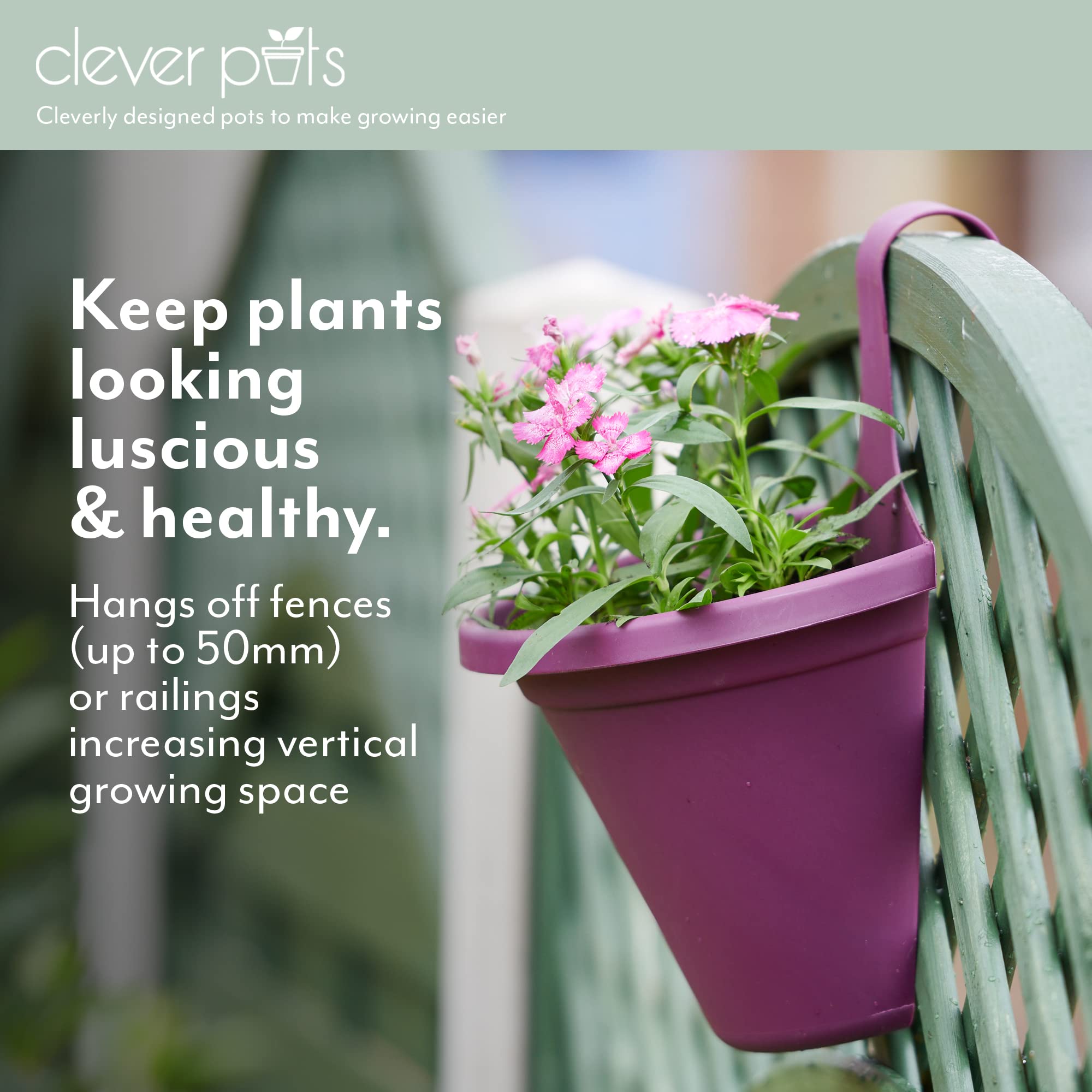 King's Gardening Clever Pot Vaso Autoirrigante 20,3 Cm - Con Indicatore Livello Acqua Ad Occhi, Resistente UV, Per Interni/Esterni