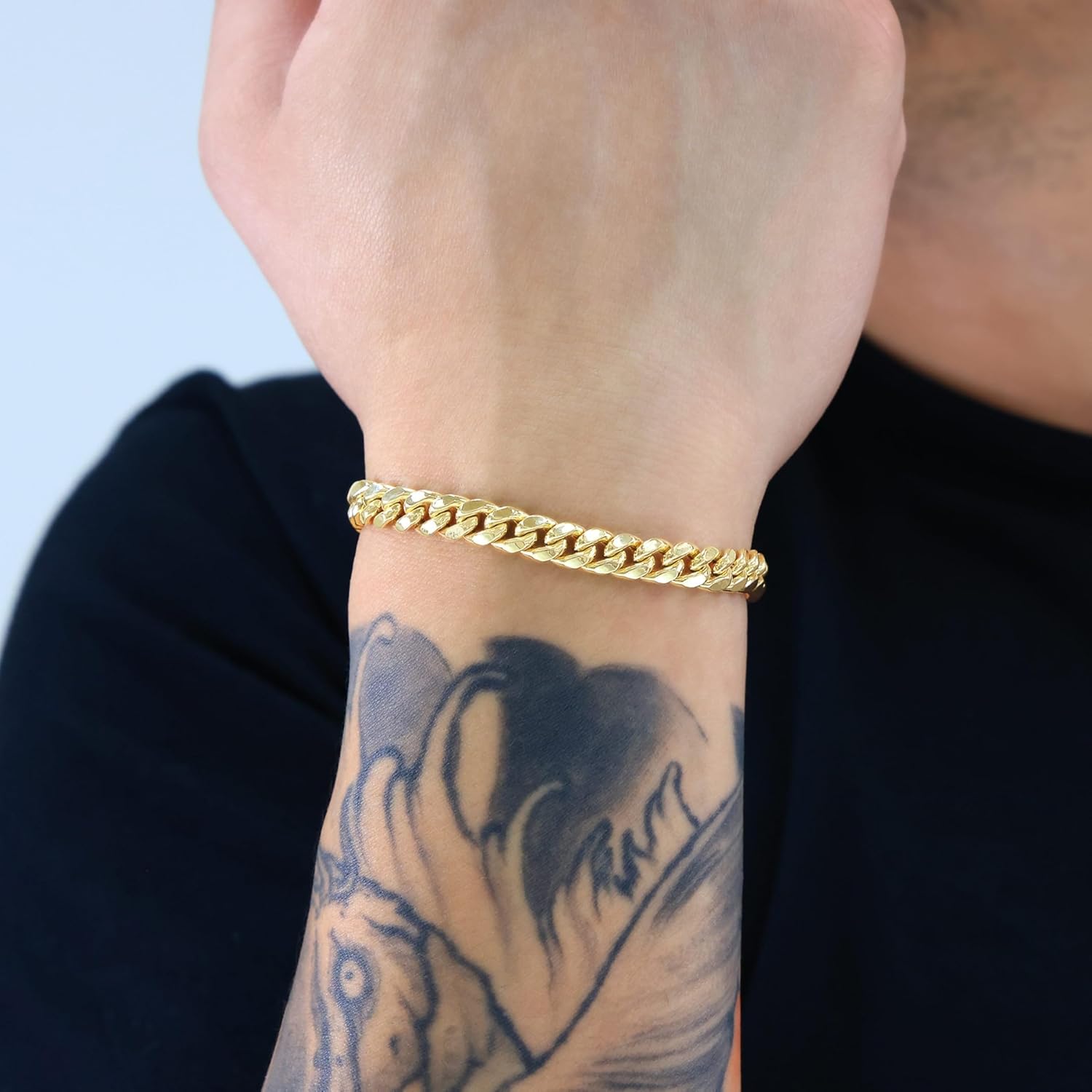 Nuragold 10k Real Yellow Gold Miami Cuban Link 6.5mm Chain Bracelet (7"-9") Italian Jewelry for Men & Women