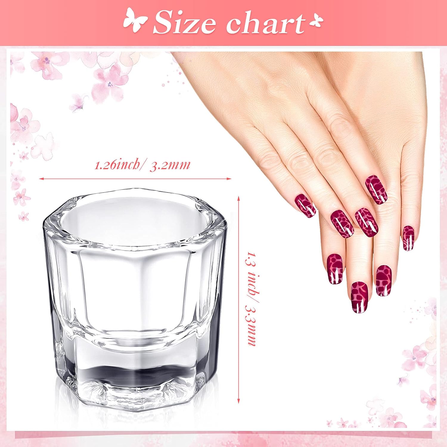 12 Pieces Nail Dappen Dishes Nail Monomer Liquid Dishes Nail Glass Cups Powder Dappen Dishes Nail Polish Crystal Bowls Acrylic Nail Clear Holders for Nail Extension Supplies : Beauty & Personal Care
