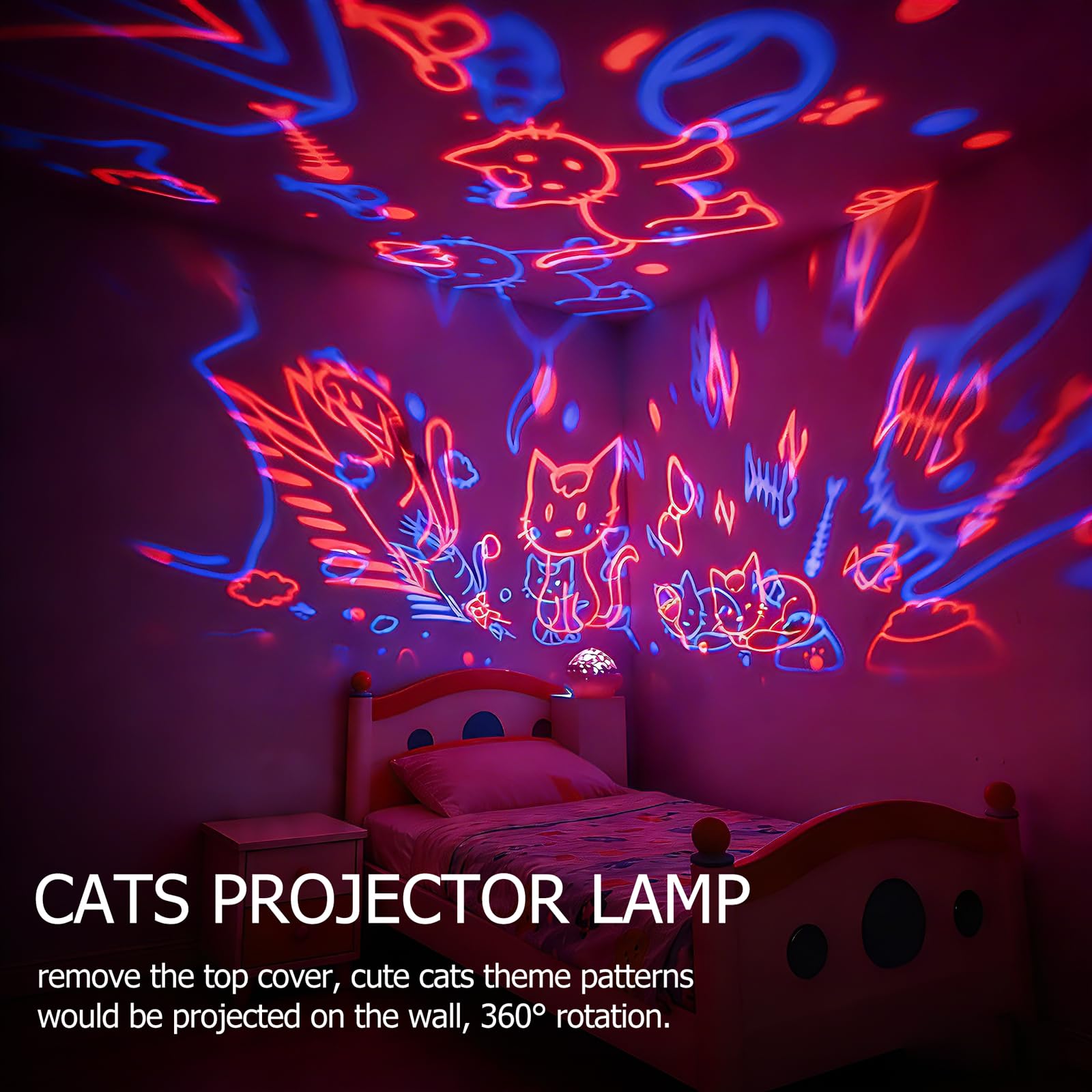 Amazon.co.jp : Elsent Cats プロジェクターナイトライト 10時間自動