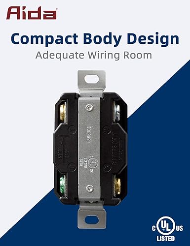 Miniatura 9 de AIDA 30 amperios, 125250 voltios, 3 polos, 4 cables de conexión a tierra de alta resistencia, conector de bloqueo de generador giratorio, NEMA