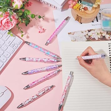 Ireer 8 Pcs Ballpoint Pens 1.00 mm Women Cute Black Ink Pens,Axolotl