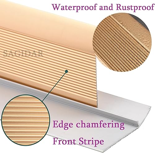 Miniatura 6 de Aluminum Transition Strips for Doorway, Metal Threshold Ramps Width 10cm, Carpet Edge Strip Non-Slip, Smooth and Easy to Clean, Doorway Edge Trim