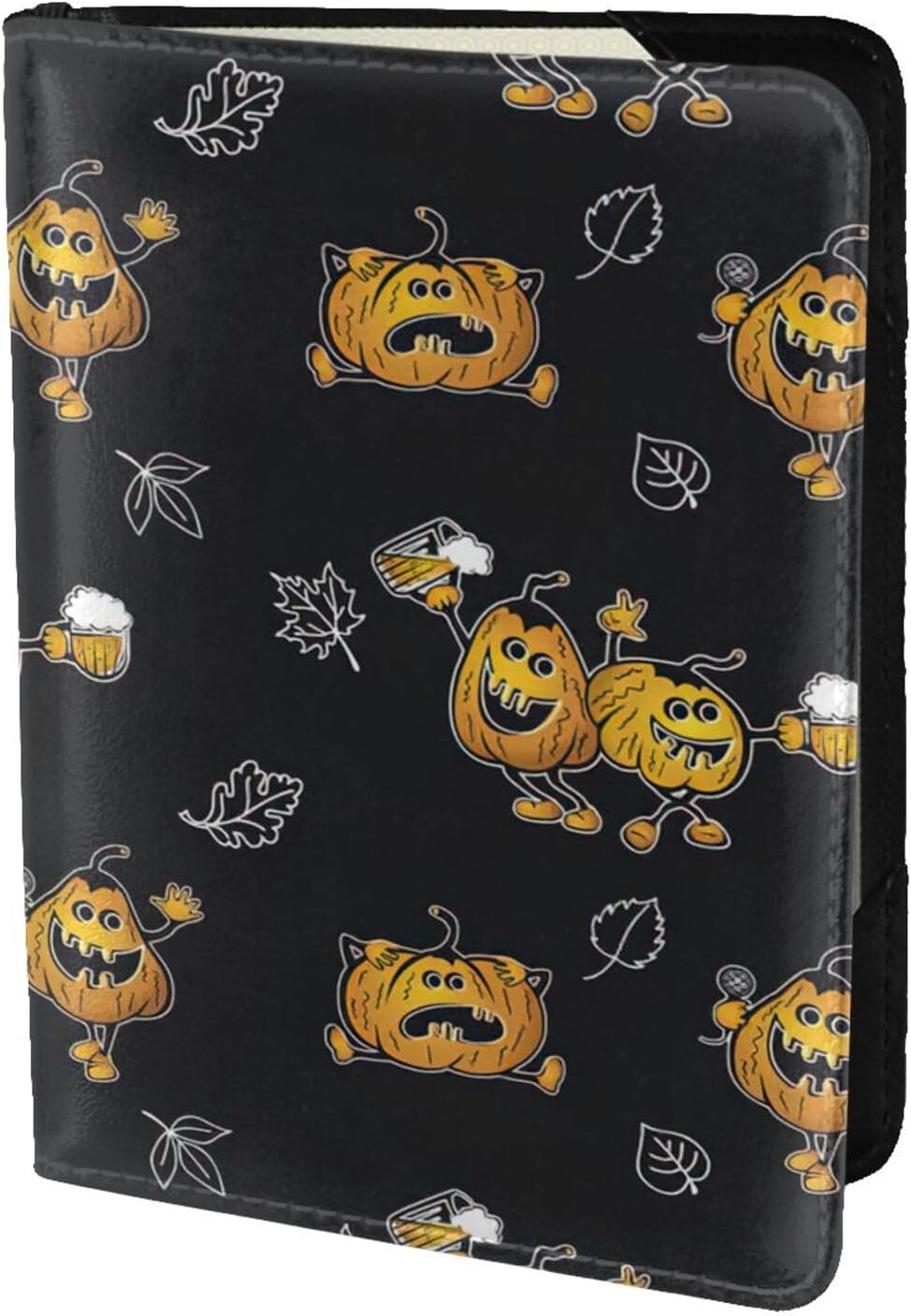 Leather Passport Holder Cover Case Funny Halloween Decor Witch Print Eco-Friendly Genuine Leather Travel Essentials