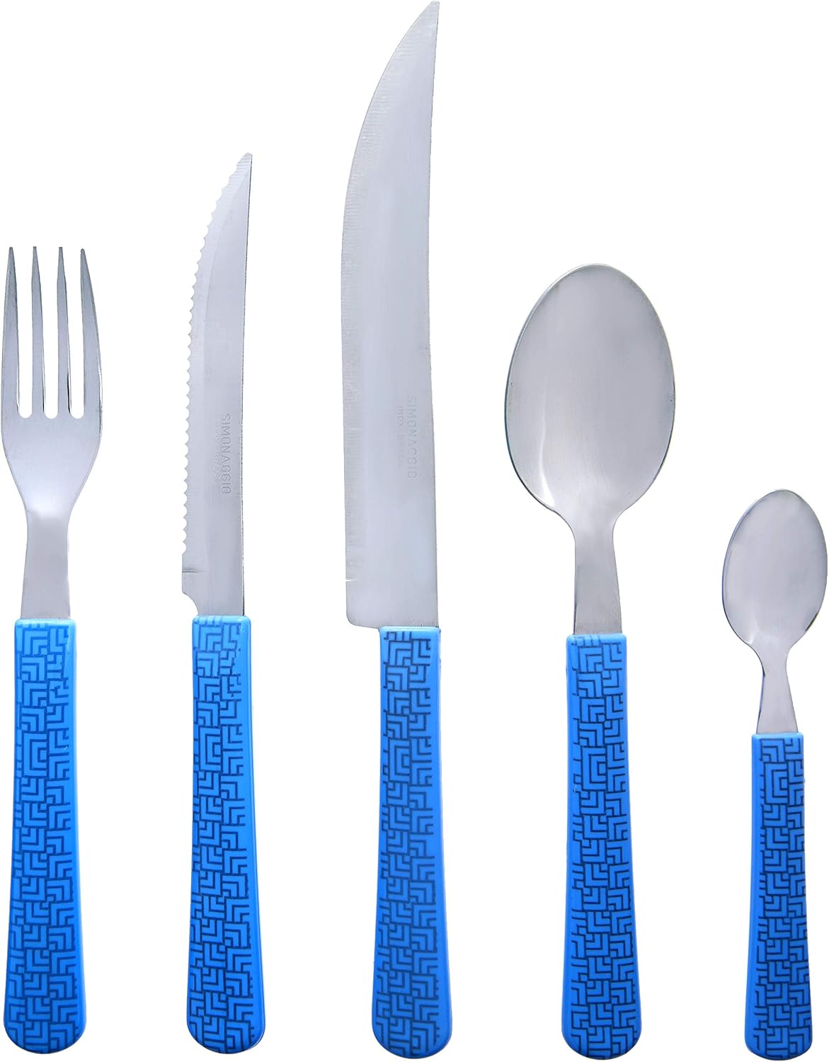 Cutlery Set Tuning Décor, 26 Pieces, Simonaggio 1330/26-14LB, Blue / Maze