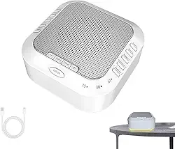 Máquina de Ruído Branco Portátil com 28 Sons Relaxantes - Recarregável USB, Temporizador para Dormir + Luz Noturna Suave - Ideal para Bebês, Crianças e Adultos