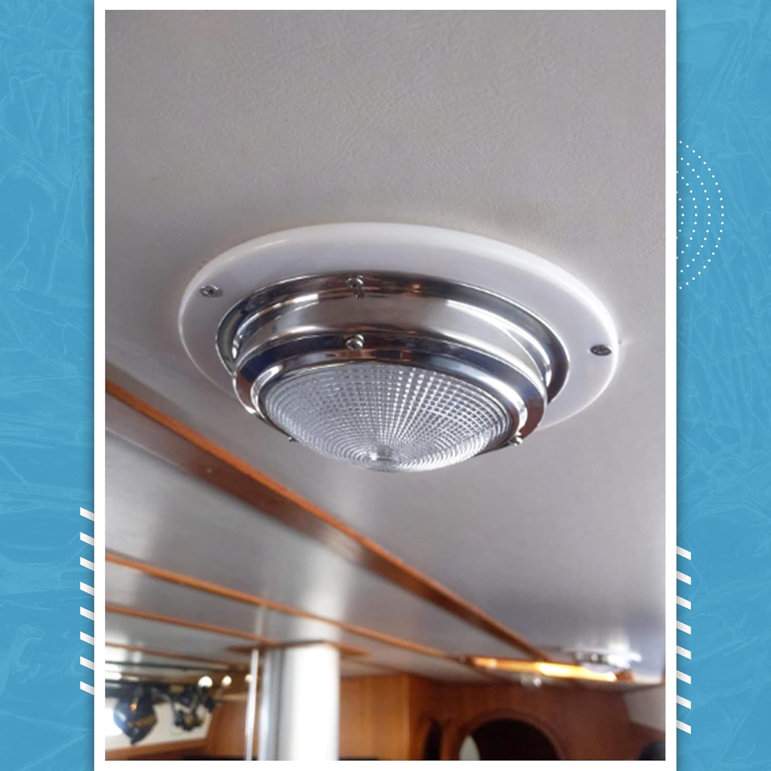 MARINE CITY 304 Grade Stainless Steel Long Battery Life LED Dome Light Interior Roof Ceiling White Lamp Interior Lights for Room RV Boat 4 Inches (12V, 3W) for Marines – Boats – Yachts (Pack of 1) : Sports & Outdoors
