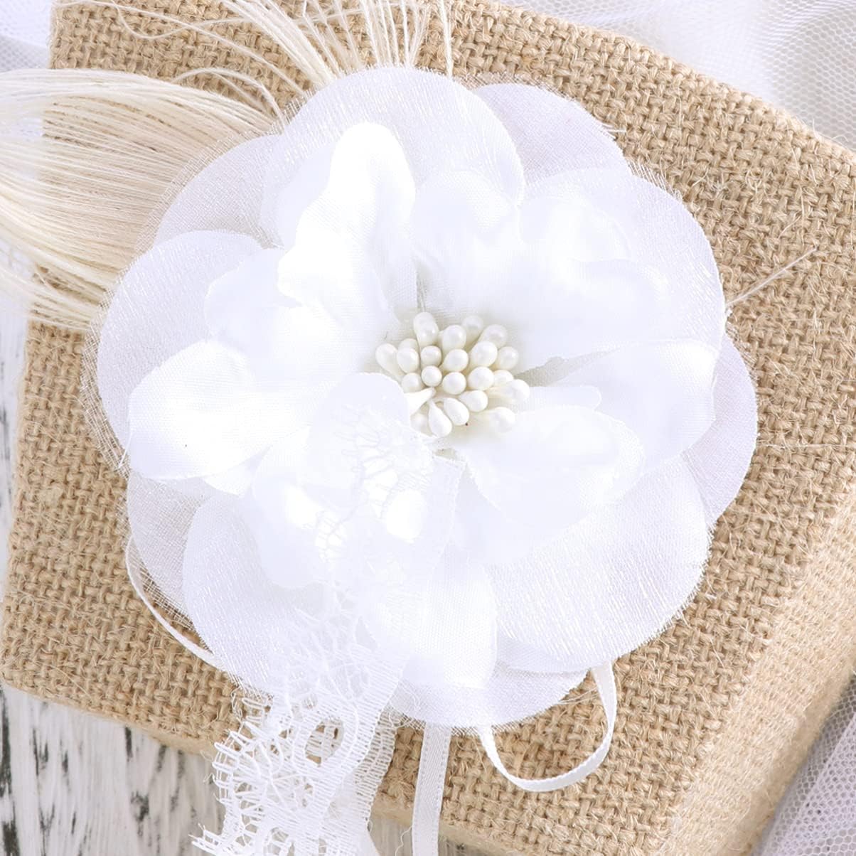 HOMSFOU Rustic Wedding Girl Basket: Burlap Jute Basket Storage Hamper for Engagement Wedding Ceremony Decoration Photo Props - Image 5