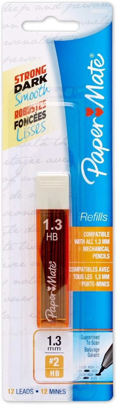 Paper Mate Mechanical Pencil Refills, 1.3mm, HB #2, 12 Count