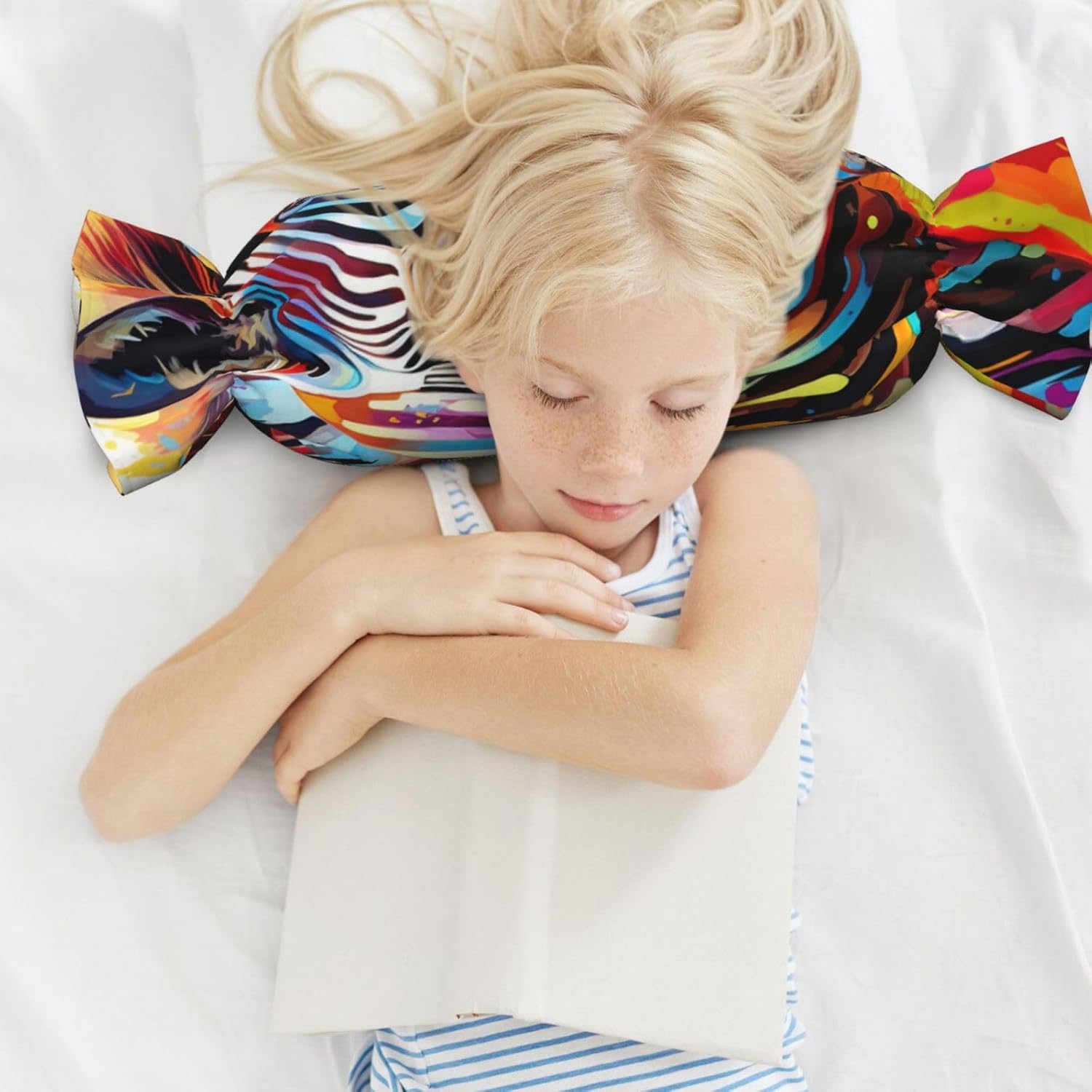 Abstract Animal Zebra Print Candy Cylindrical Comfortable Pillow Throw Pillows Home Decor Easy Maintenance