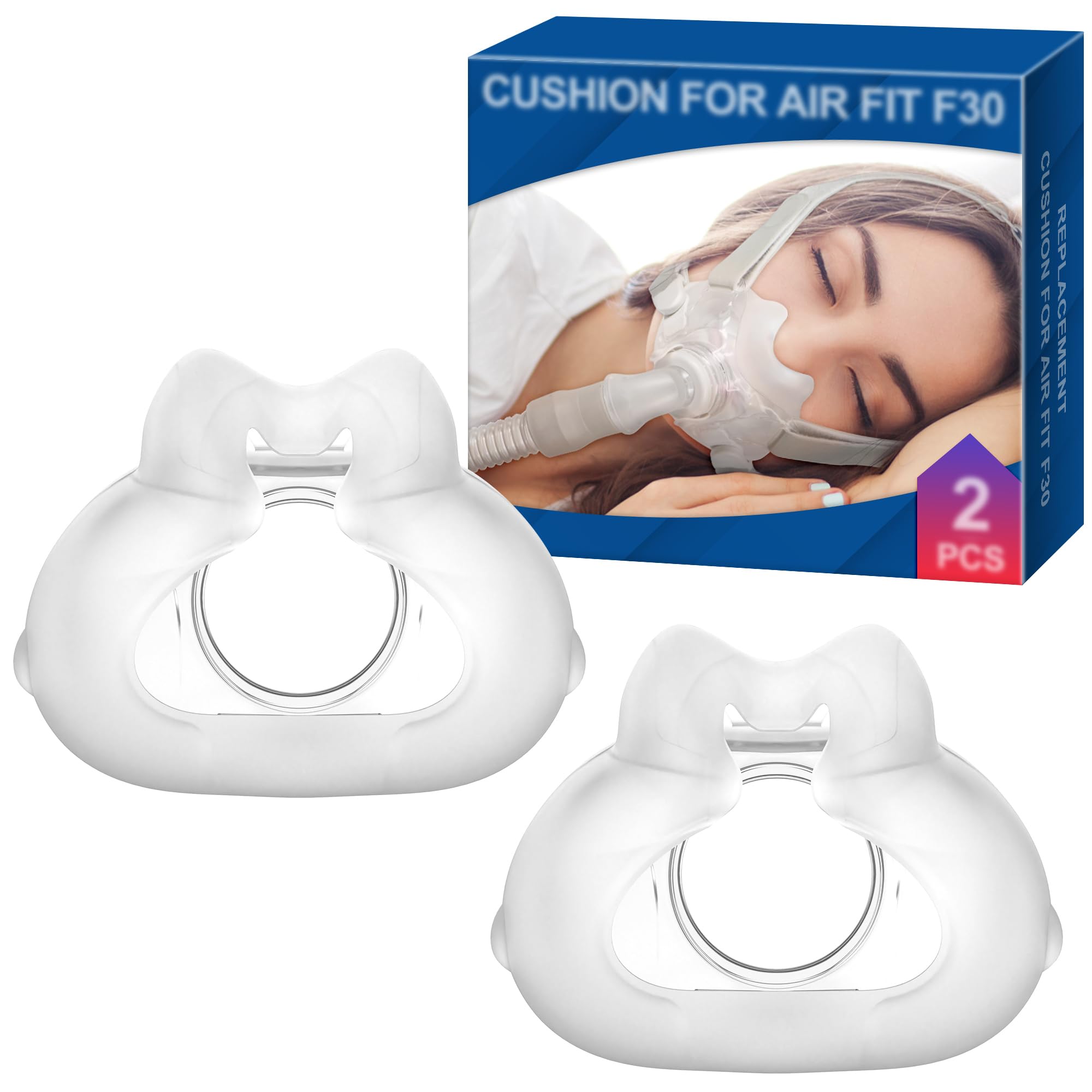2 Paquetes de Almohadillas de Repuesto (M) para Airfit F30, Rango de Tamaño de 1,3 a 1,9 Pulgadas, Compatibles con la Montura Original (M)