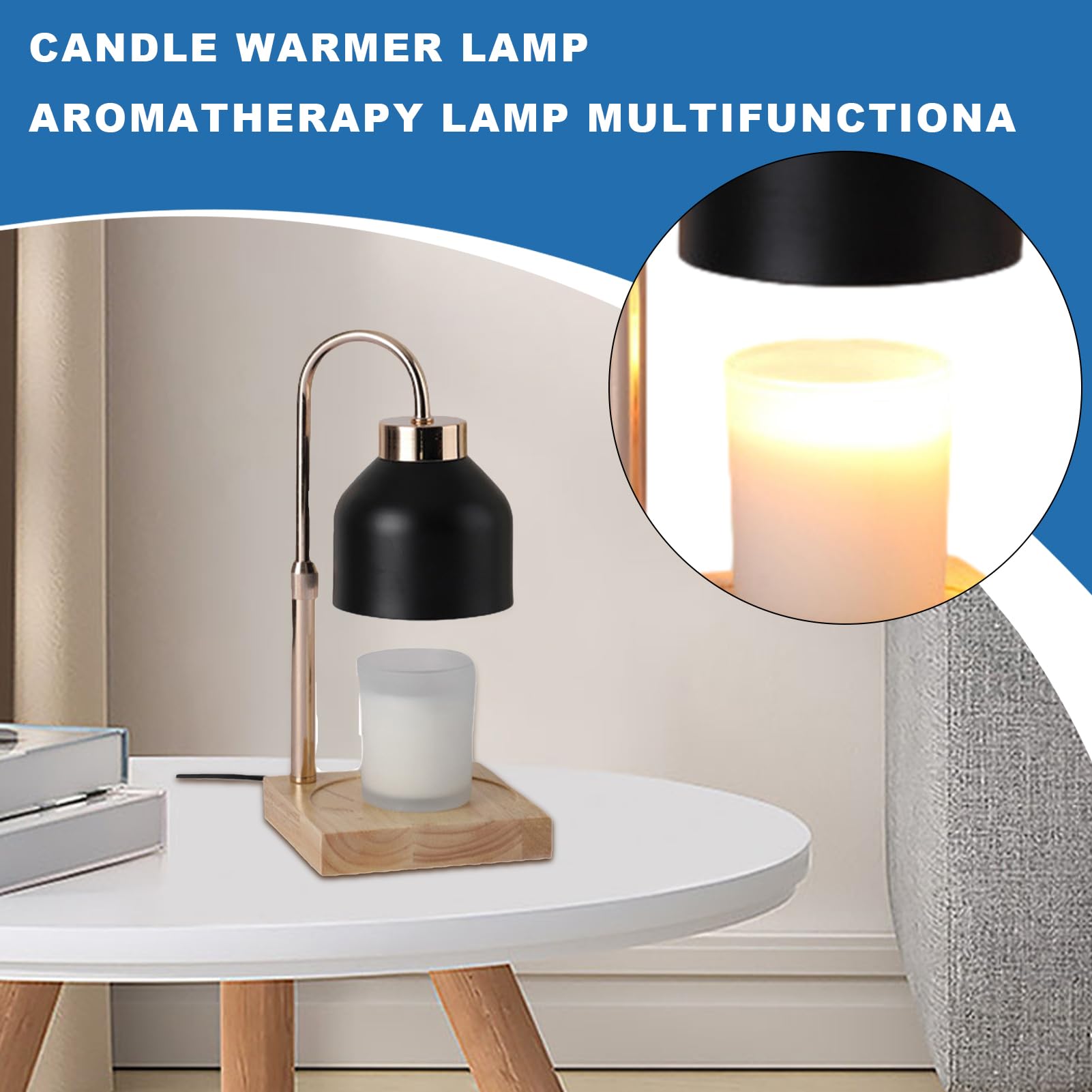 Generico Lampada Scalda Moderne Dimmerabile Timer Profumata | Versatile e Multifunzionale per Ogni Ambiente Dimmerabile, Con Timer, Adatta A Barattoli Di Varie Dimensioni, Per Soggiorno,