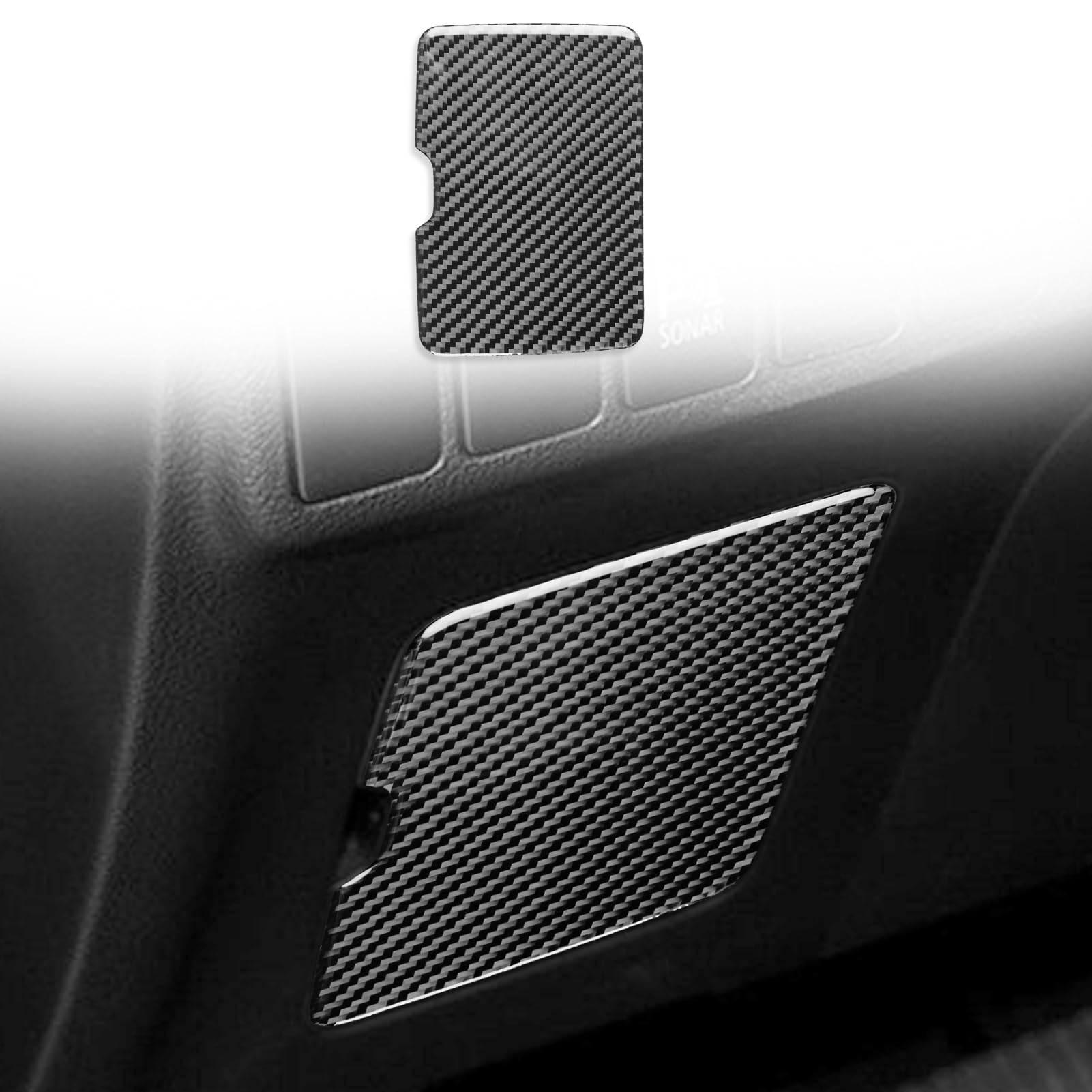 Car Interior Decoration Accessories Main Driver Storage Box Carbon Fiber Trim Sticker Compatible with Mitsubishi Outlander 2014 2015 2016