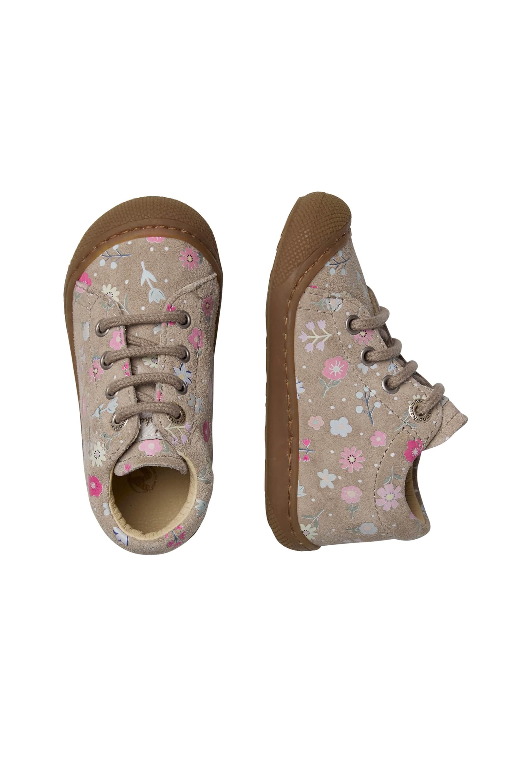 Naturino Lauflernschuhe aus Veloursleder mit Blumenprint