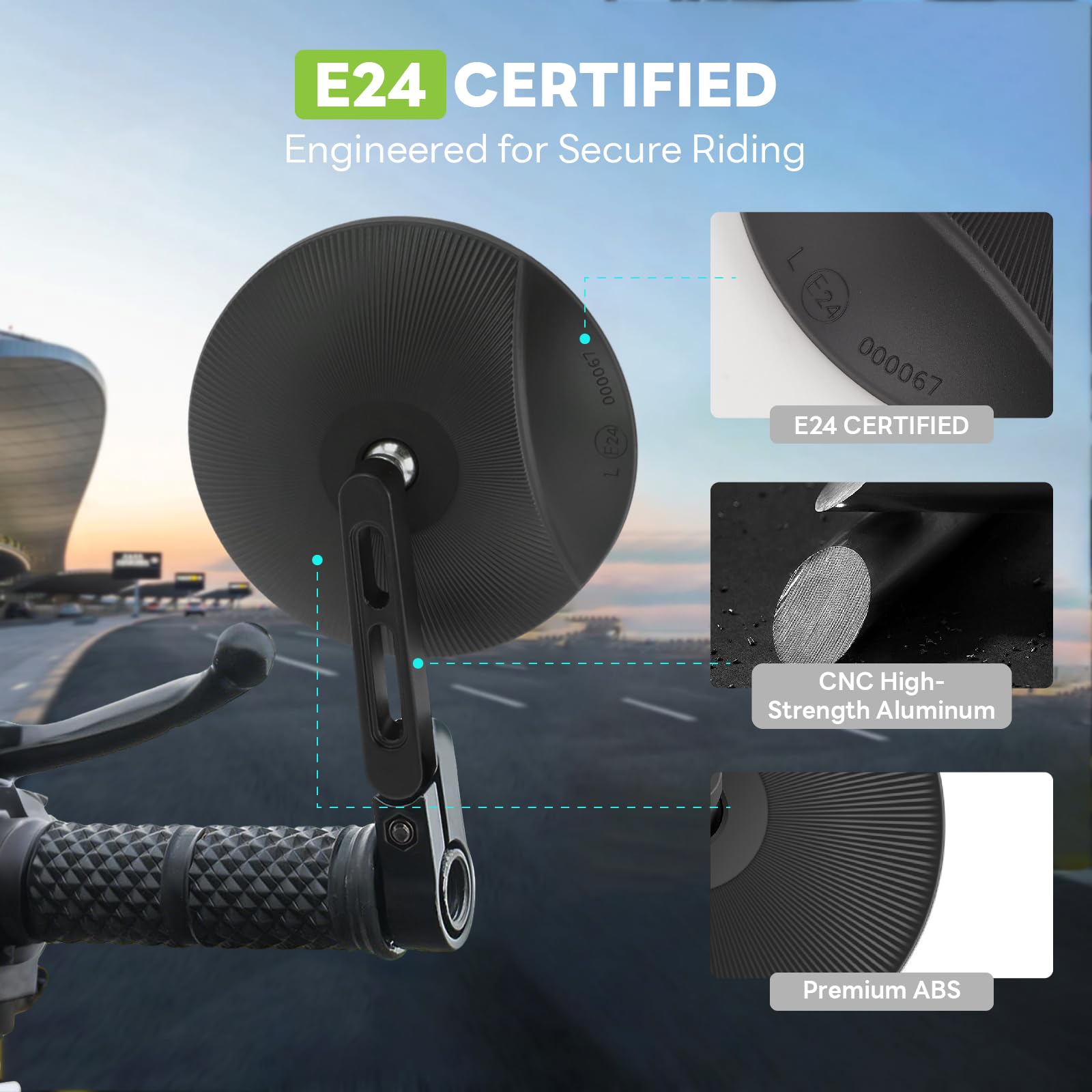 Greyoe Retroviseur Moto, Retro Moto, 2 Rétroviseurs Moto ABS