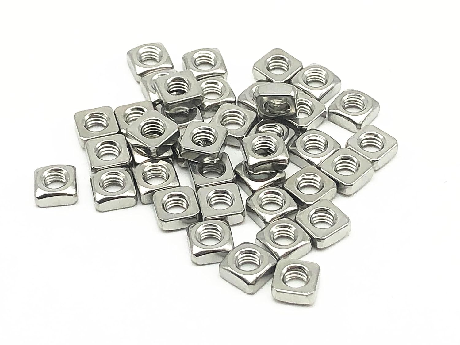 100pcs M3 Metric Square Nuts 18-8 (304) Stainless Steel Fastener
