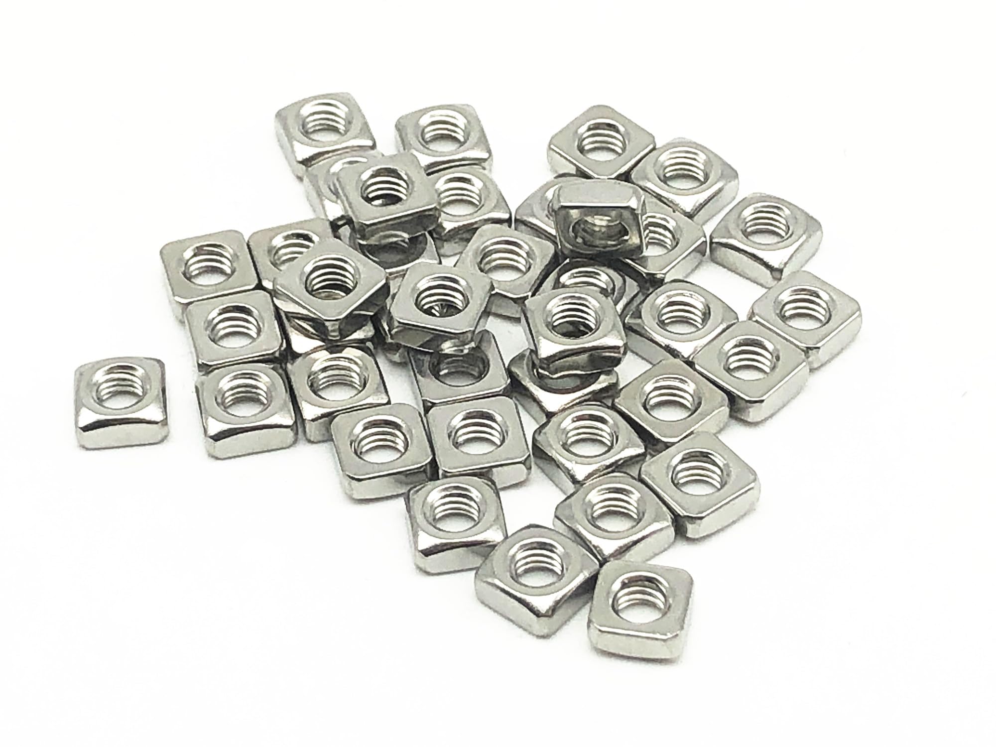 Stainless Steel Square Nuts - 100 Pack M4 -3