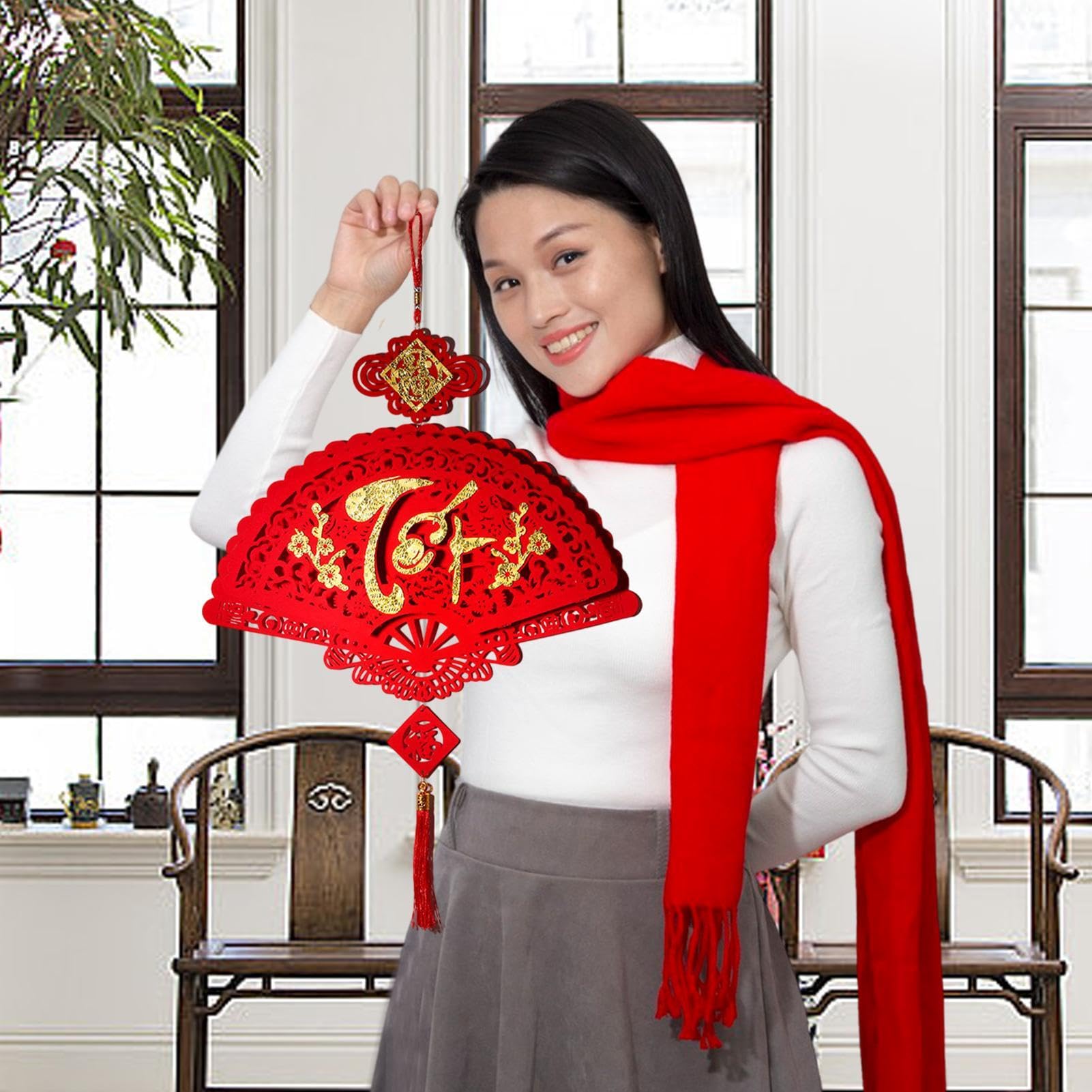 Amazon.co.jp: 中国の旧正月の飾り 赤い正月飾り 春節の飾り付け