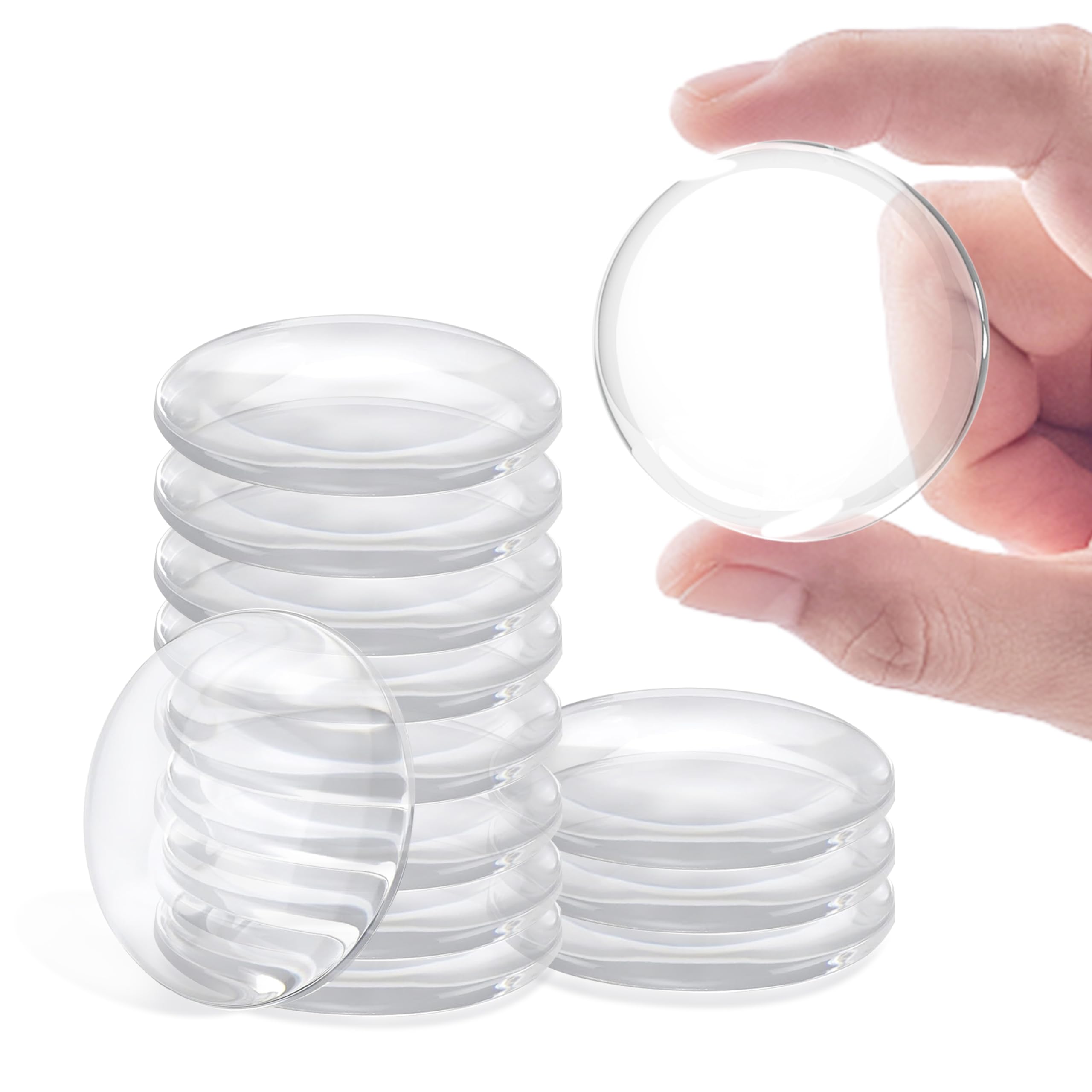 12 Pcs Door Stoppers Wall Protector, Reusable Door Knob Wall Protector, Door Stops for Wall with Self Strong Adhesive, Shock Absorbent Door Bumpers for Walls (Round 1.57inch, Clear)