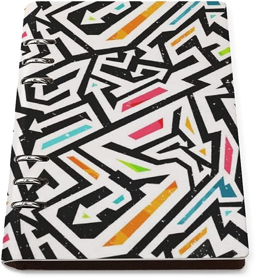 Amazon Co Jp ノート バインダーノート 落書き 幾何柄 ノートブック ルーズリーフ キャンパスノートpuレザー メモ帳 議事録 ビジネス オフィス 作業 メモ スケジュール 卒業記念品 おしゃれ プレゼント 文房具 オフィス用品