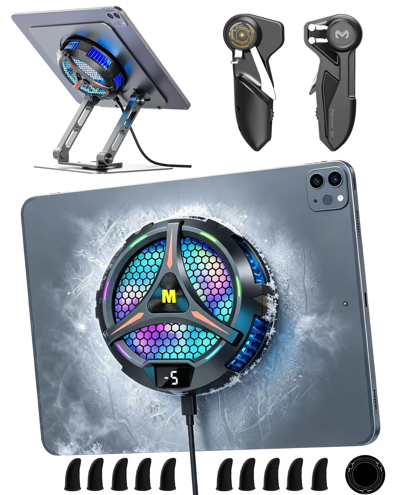 Refroidisseur magnétique pour tablette avec support et manette de jeu