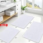 OLANLY Chenille Tapis de bain 20" x 30", Mat de salle de bain en peluche extra douce absorbante, en caoutchouc à sec rapide, tapis de bain lavable en machine pour le plancher de salle, baignoire et douche, accessoires de décoration maison, blanc