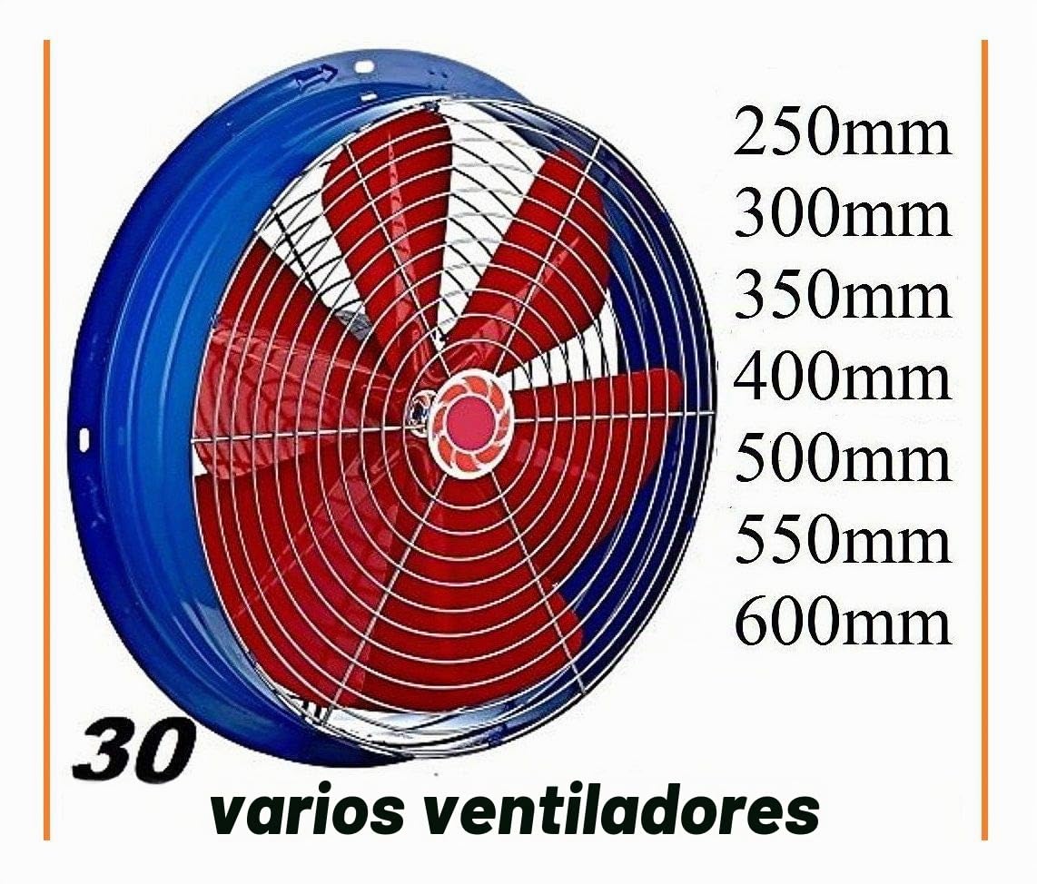 500mm Ventilador Industrial Ventilación Extractor Ventiladores ventiladore industriales Axial axiales extractores aspiracion mura pared ventana extractore Helicoidal Helicoidales