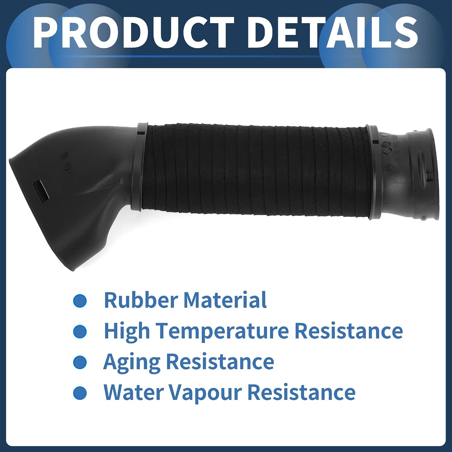 Air Cleaner Intake Hose Inlet Duct Tube No.A2720900282 for Mercedes Benz C230 C280 C350 2006-2007 Black, 1 Pc