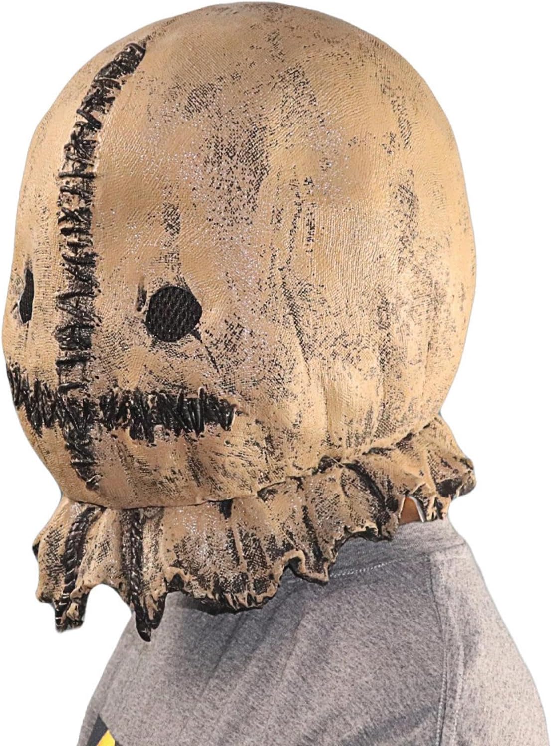 PUCIO Halloween Latex Scarecrow Mask Headgear Don't Mess With The Kids Mask Halloween Scary Hemp Prom Sack Masks