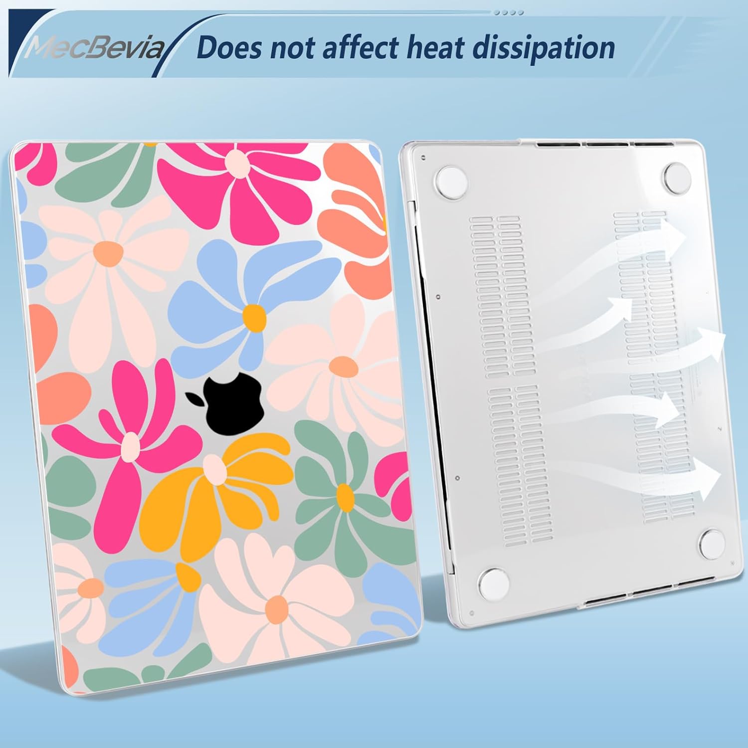 MecBevia for MacBook Pro 14 inch Case M5 M4 M3 M2 A3434 A3112 A3401 A3185 A2918 A2992 A2779 M1 A2442 Pro Max Chip (Released 2025 to 2021), Hard Shell Cover for MacBook Pro 14", ColorfulFlowers - Image 4