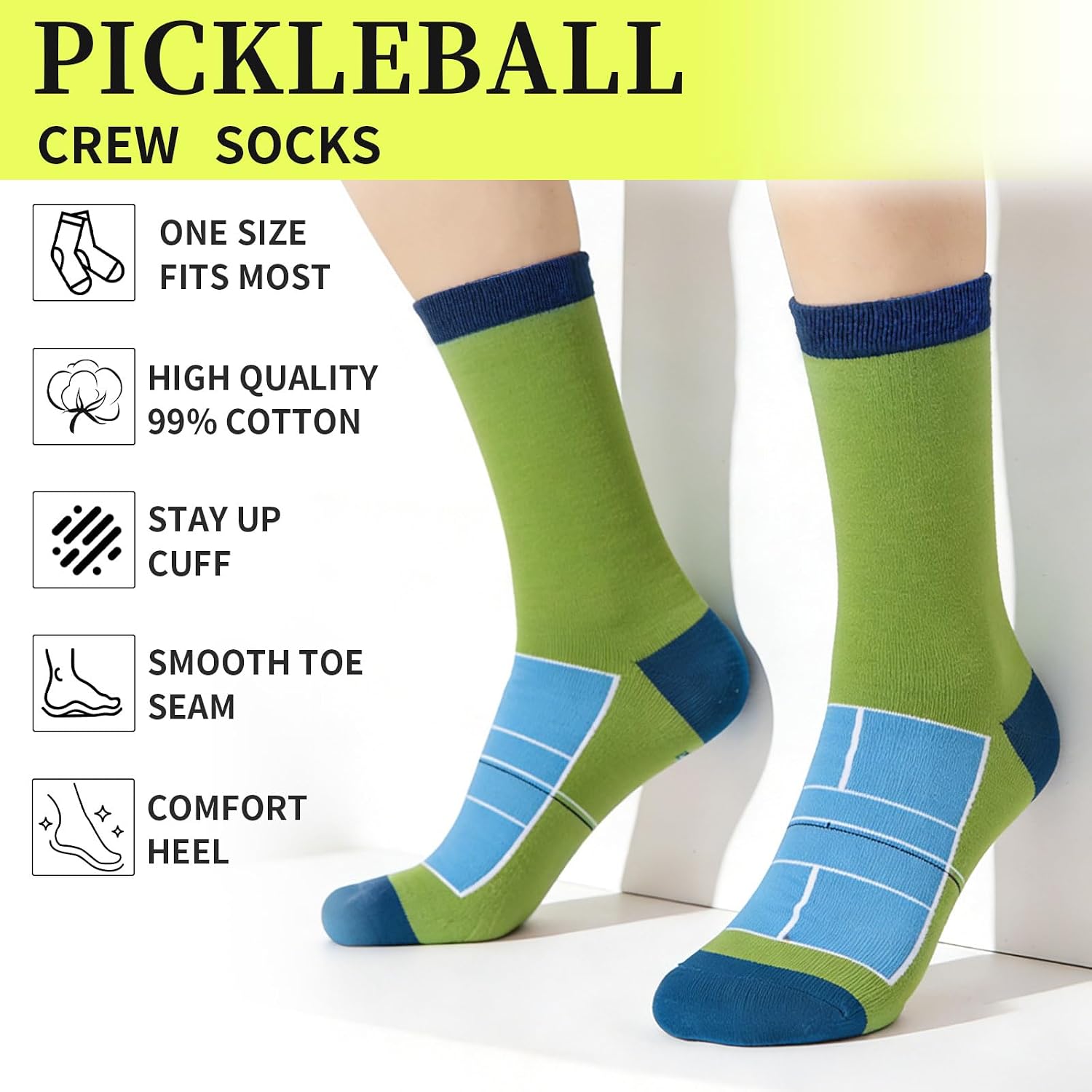 KOFULL Funny Pickleball Socks, Pickleball Themed Sock, Crew/Ankle socks, Accessories Gifts for Pickleball Fan Gift, Size 6-13 image 5