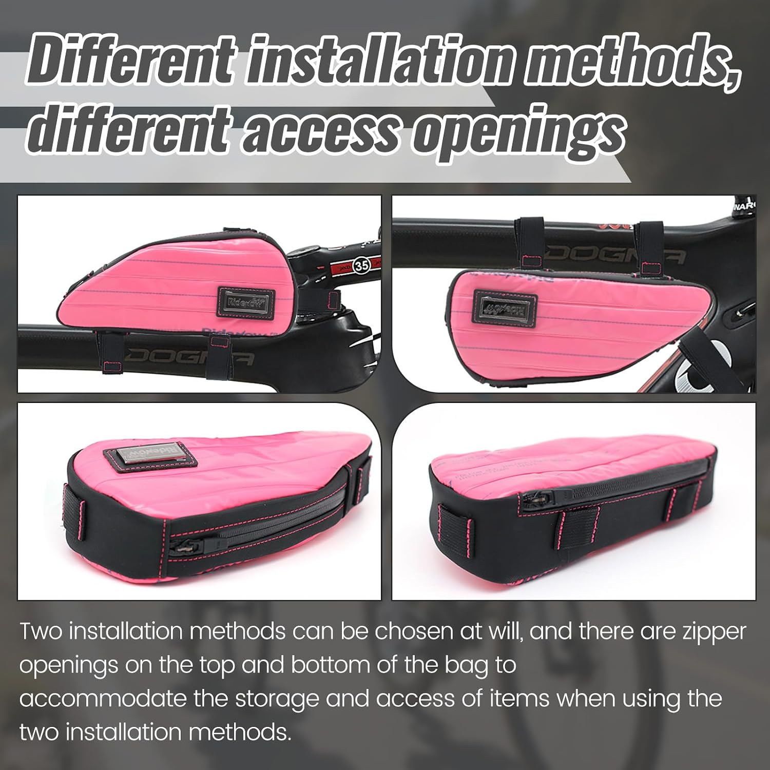 RideRow Compact Bike Top Tube Bag – Waterproof Bicycle Frame Pouch