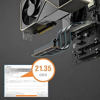 كابل رايزر 10Gtek PCIe 4.0 x16، ذكر 180 إلى أنثى 90 لبطاقات الرسومات ذات التركيب الرأسي، متوافق مع RTX4090، RTX4080، RX7900XTX، 20 سم/0.66 قدم