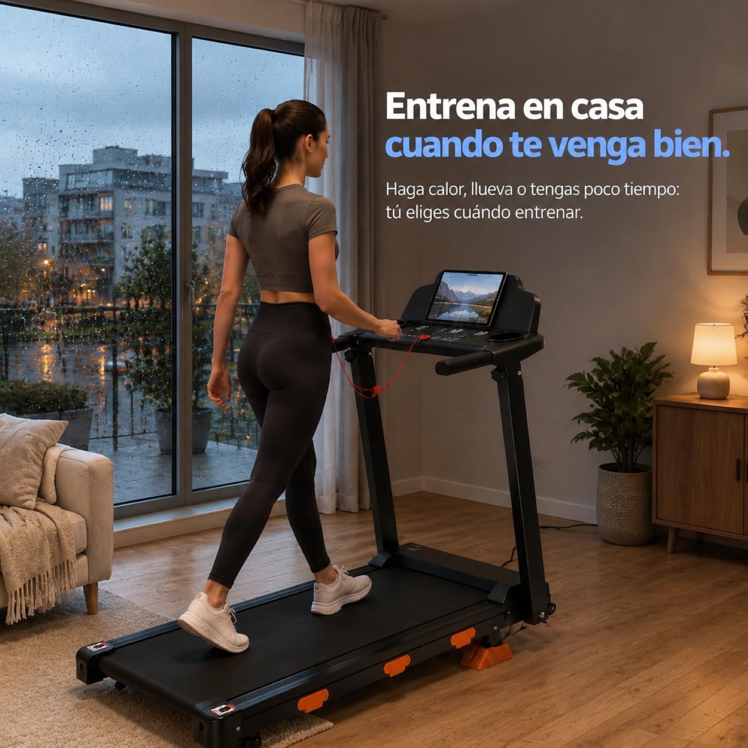 Cinta de Correr 10% Inclinación, 1-12 km/h, 3.0 CV, Carga 156 kg