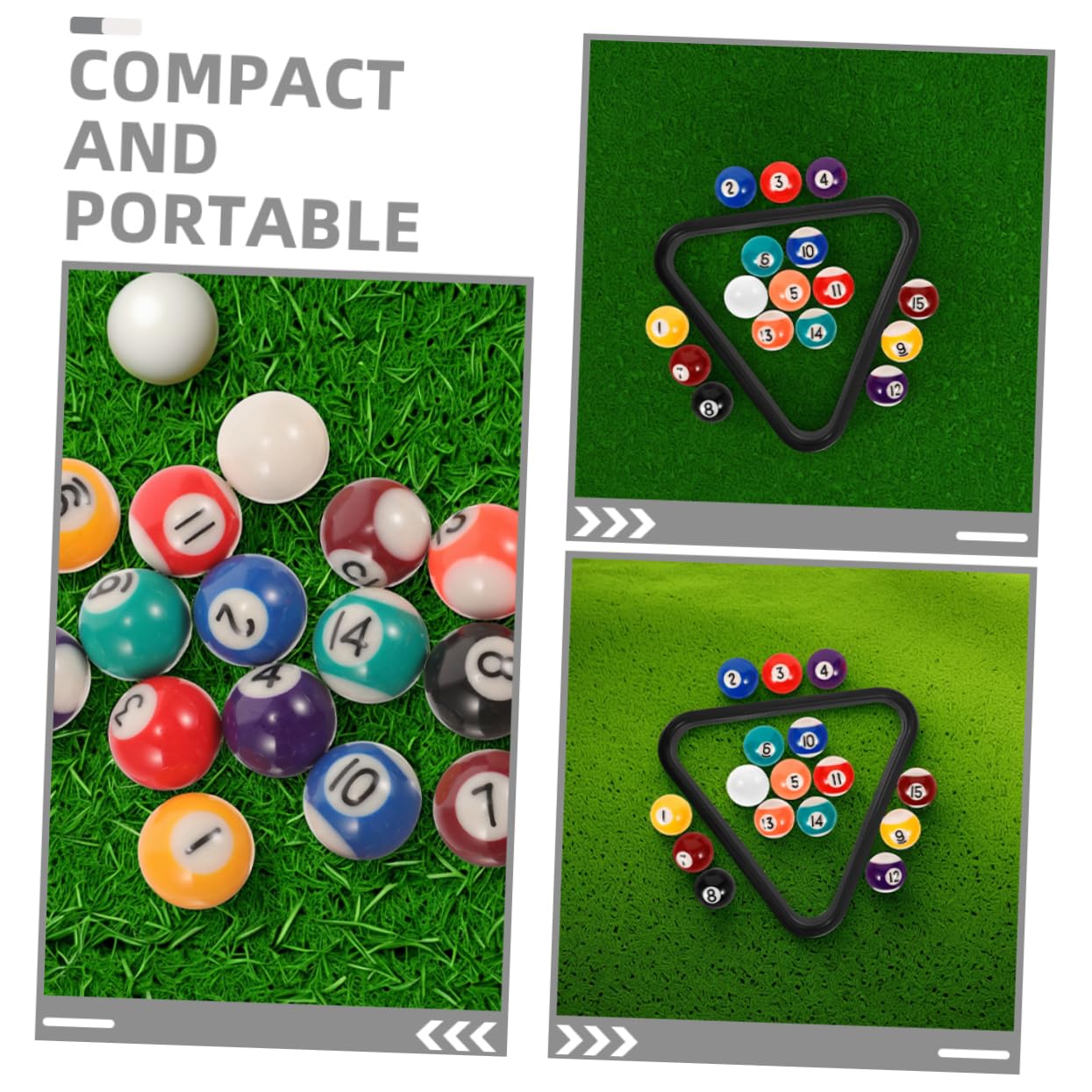Abaodam Mini Jeu de Table avec 17 Mini-balles en Résine et Accessoires de Table de Billard, Design Sûr et Adapté aux Garçon et Filles pour Usage en Intérieur et Outdoor