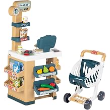 Smoby - Merchant - Supermarket for Children - Shopping Cart Included - Electronic Functions - 34 Accessories - 350238