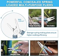 Vista 4 de NexTool W2, 8 in 1 Multi Tool with Adjustable Wrench, Multitool Pliers, Pocket Knife, Screwdriver and File, Multi-Tool with 9 in 1 Bits Set and