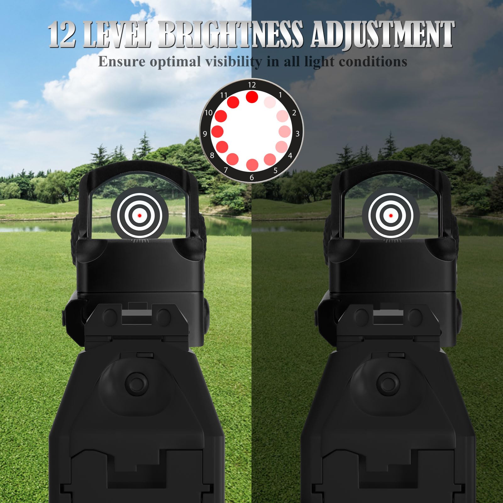 Red Dot Sight, 3 MOA Red Dot Scope With Picatiinny Rail Mounts, Adjustable Brightness Parallax Free Reflex Sight, Shockproof Scratch Resistant Amber Lens Riflescope, Tactical Optic Scope - View #9