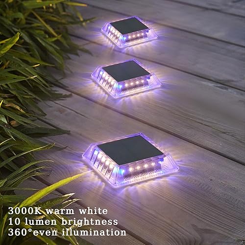 Miniatura 4 de Amagle Luces solares para cubierta, muelle, luz LED, marcador de entrada al aire libre, luces solares para escalones, aceras, caminos, escaleras,