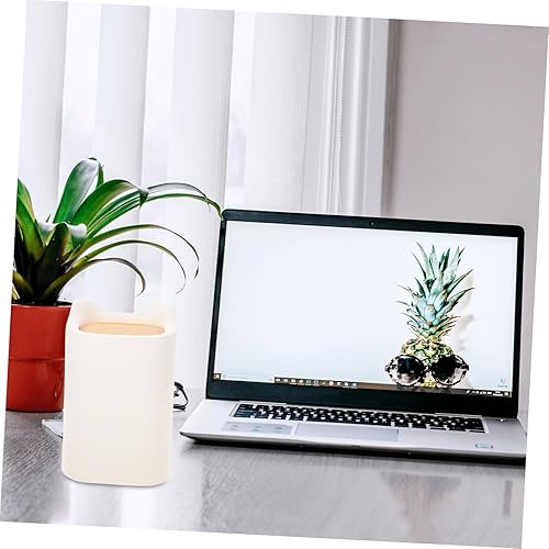 Miniatura 2 de Parliky Organizador de encimera para bolígrafo de mesa cesta de escritorio de oficina soporte de basura blanco y tapa de reciclaje de café tocador