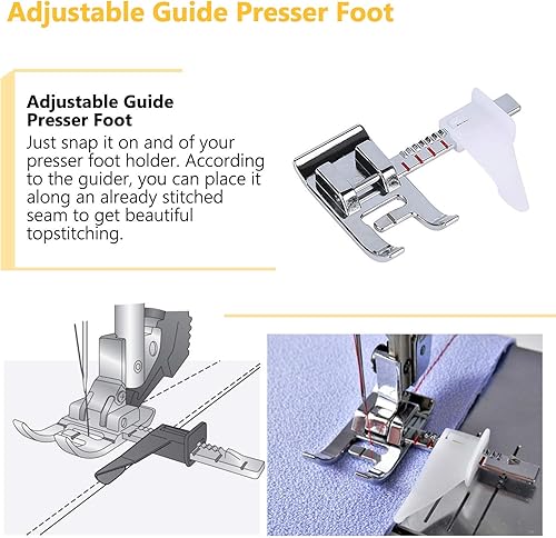 Miniatura 2 de YICBOR El juego de 8 pies para máquina de coser incluye 3 pies de dobladillo ancho, 3 pies prensatelas de dobladillo enrollado estrecho, pie de