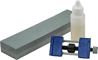 Faithfull FAIOS8CHG Sharpening Kit for Wood Chisels and Metal Blades Includes: Oilstone 200 mm (8 Inch), Honing Guide for Chisels and White Oil