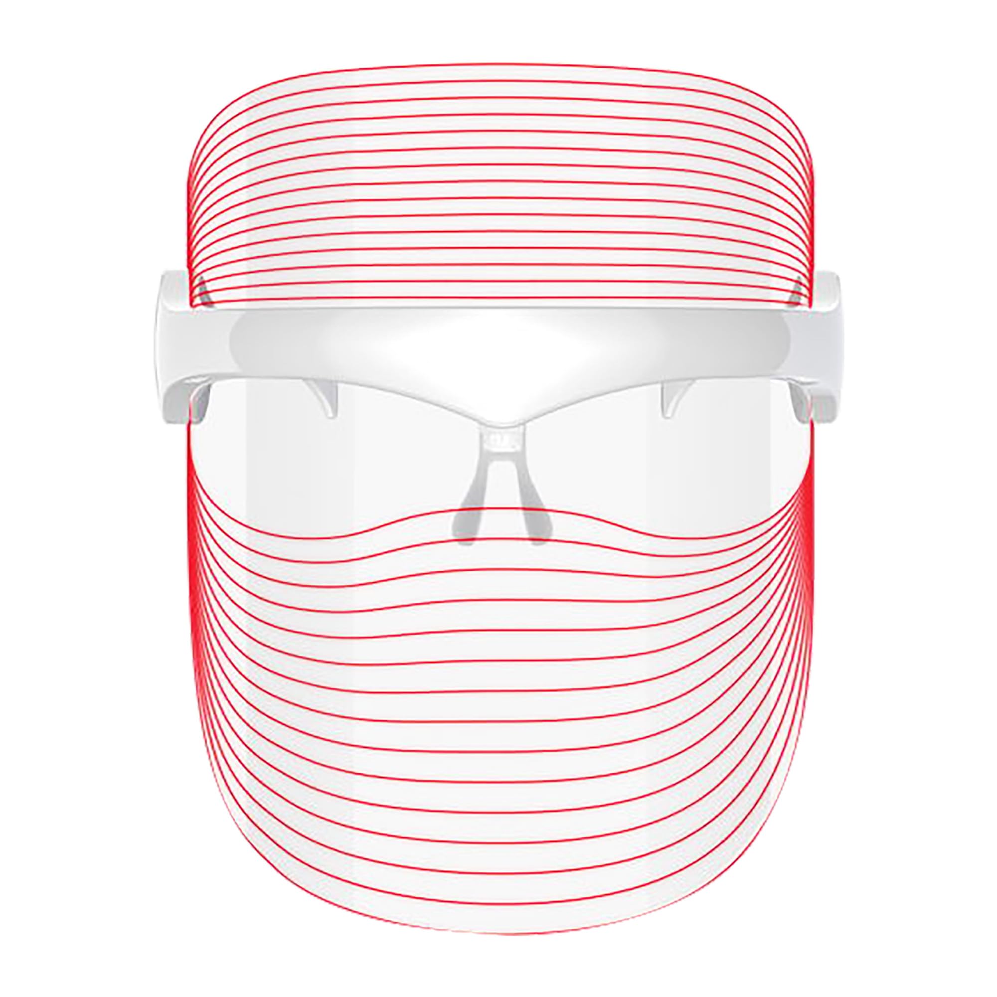 Jocca - Maschera Facciale con Luce LED a 7 Colori, Ringiovanimento e Cura della Pelle, Antietà, Ricaricabile USB, 30 Linee di Luce, Trasparente