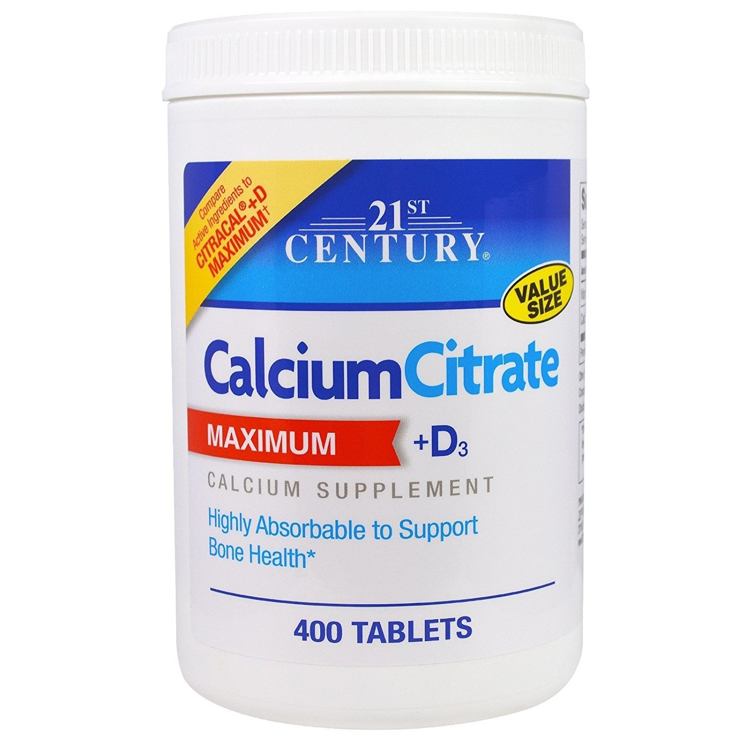 21st Century Calcium Citrate Plus D Maximum Caplets, 120 Count — Amazon image 10
