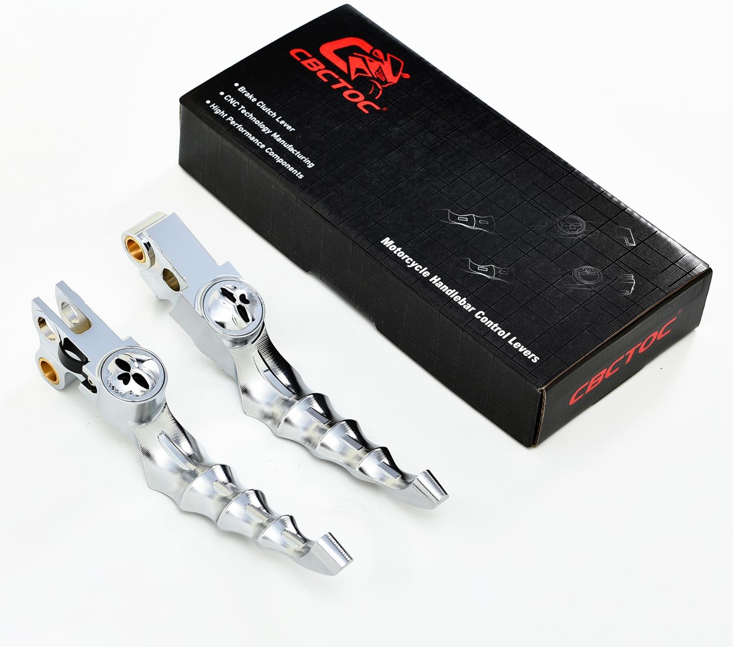 Motorcycle Brake and Clutch Lever Set for Harley Touring, Softail, Dyna, Sportster, 1996-2017, Black, Silver (Chrome)