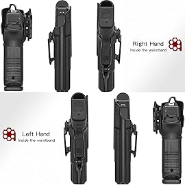 Glock19 19X 44 45 23 32 Holster IWB OWB Kydex Holster Custom Fit: Glock 19 19X 44 45 23 32 (Gen 1-5) Pistol - Inside Waistband Concealed Carry - Adj. Cant & \'Posi-Click\' Retention - No Wear No Jitter