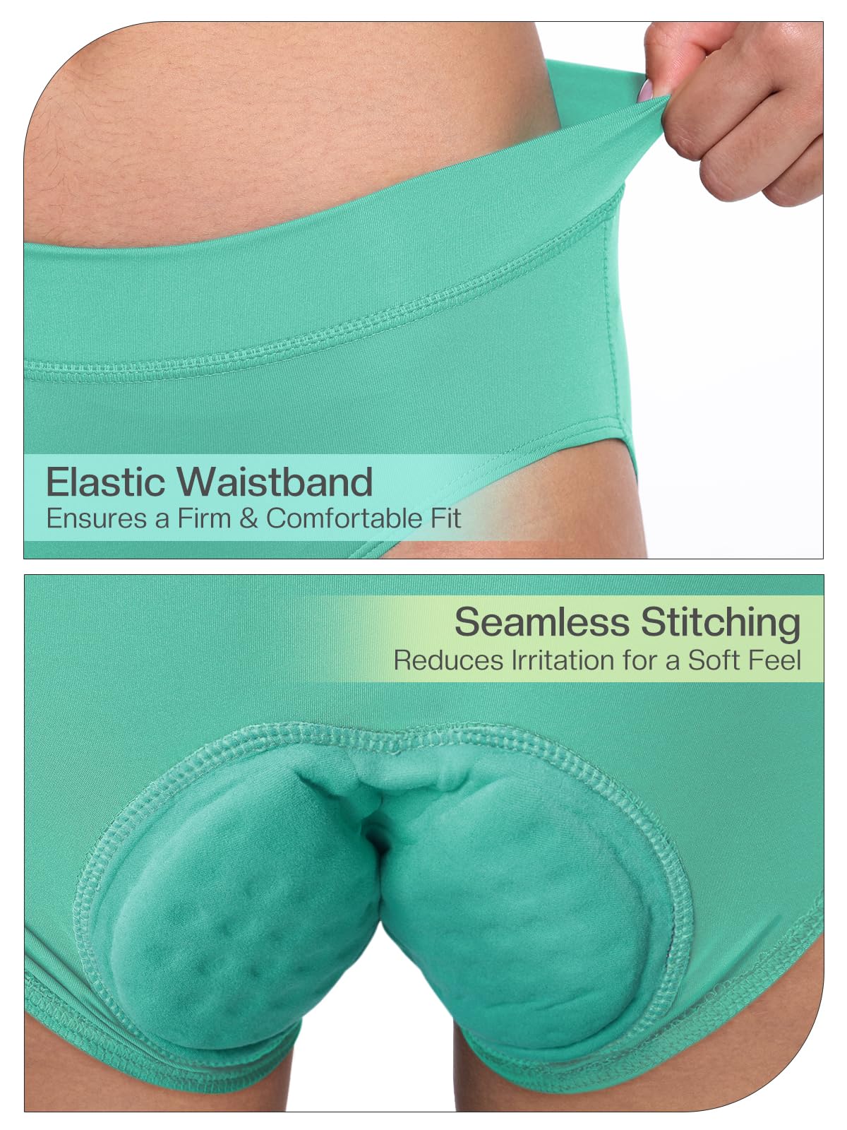 BERGRISAR Cuissard de cyclisme rembourré 4D pour femme avec gel