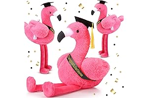 HyDren Graduation Flamingo Stuffed Animal with Hat, Diploma, and Tassel
