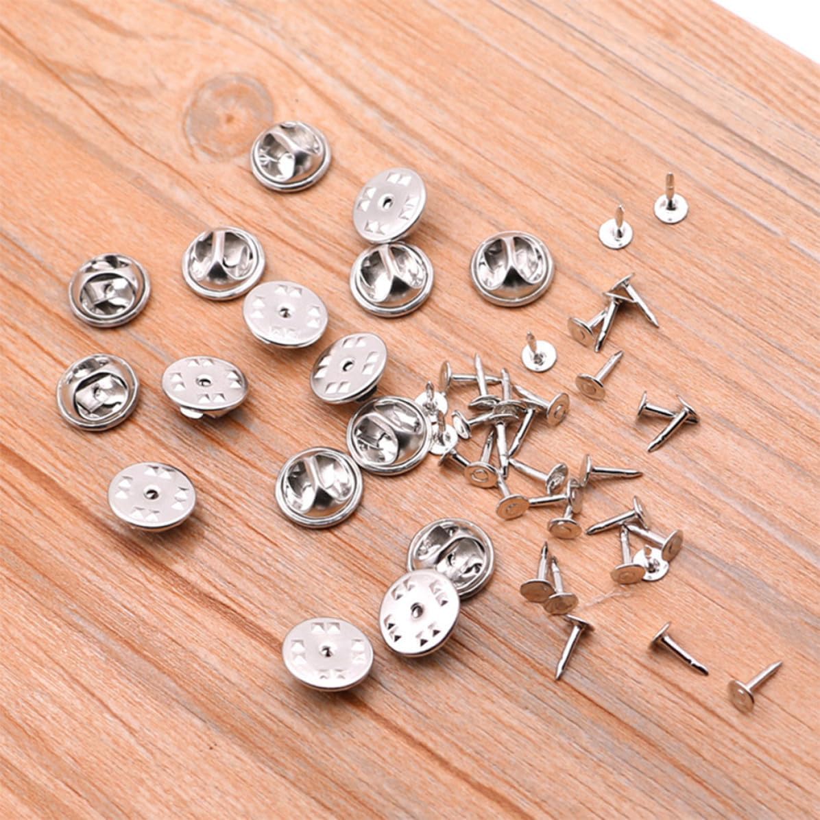 100sets Pin Backs, Alloy Silver DIY Jewelry Accessory